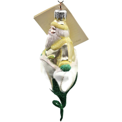 Patricia Breen Bluebell Yellow Santa Pearl Flower Spring Christmas Tree Ornament