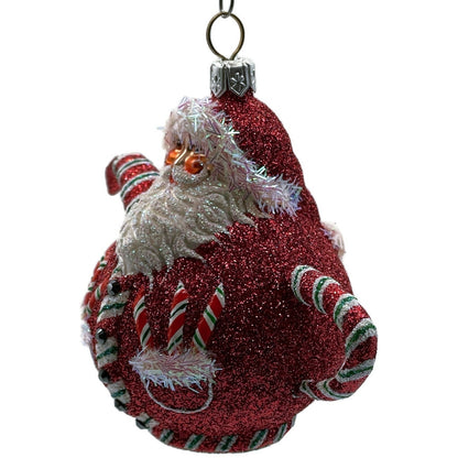 Patricia Breen And Cream Too Santa Claus Tea Pot Peppermint Christmas Ornament