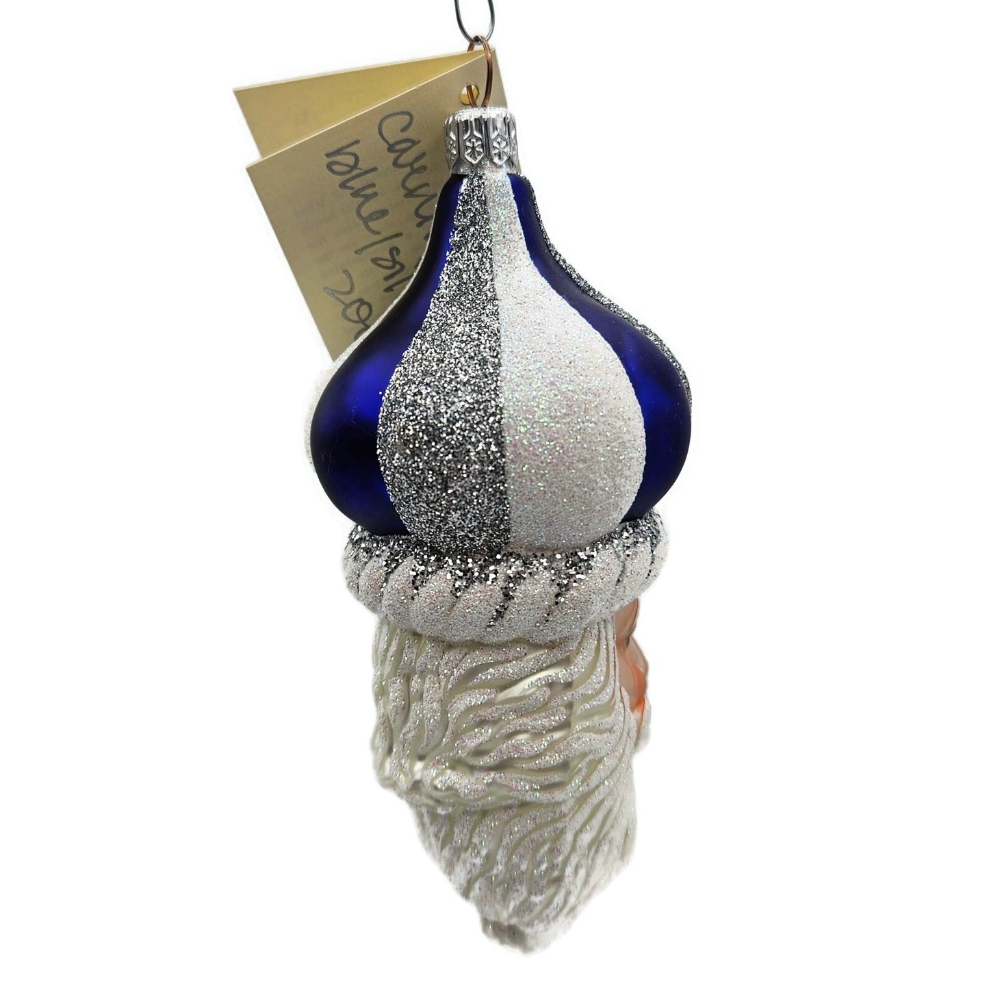 Patricia Breen Carnival Noel Blue Silver Santa Claus CO Christmas Tree Ornament
