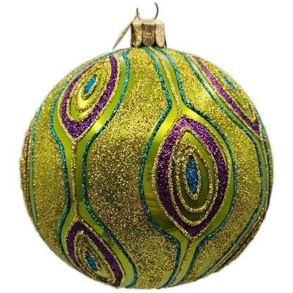Christopher Radko Golden Peacock Purple Green Christmas Tree Ornament 1013838