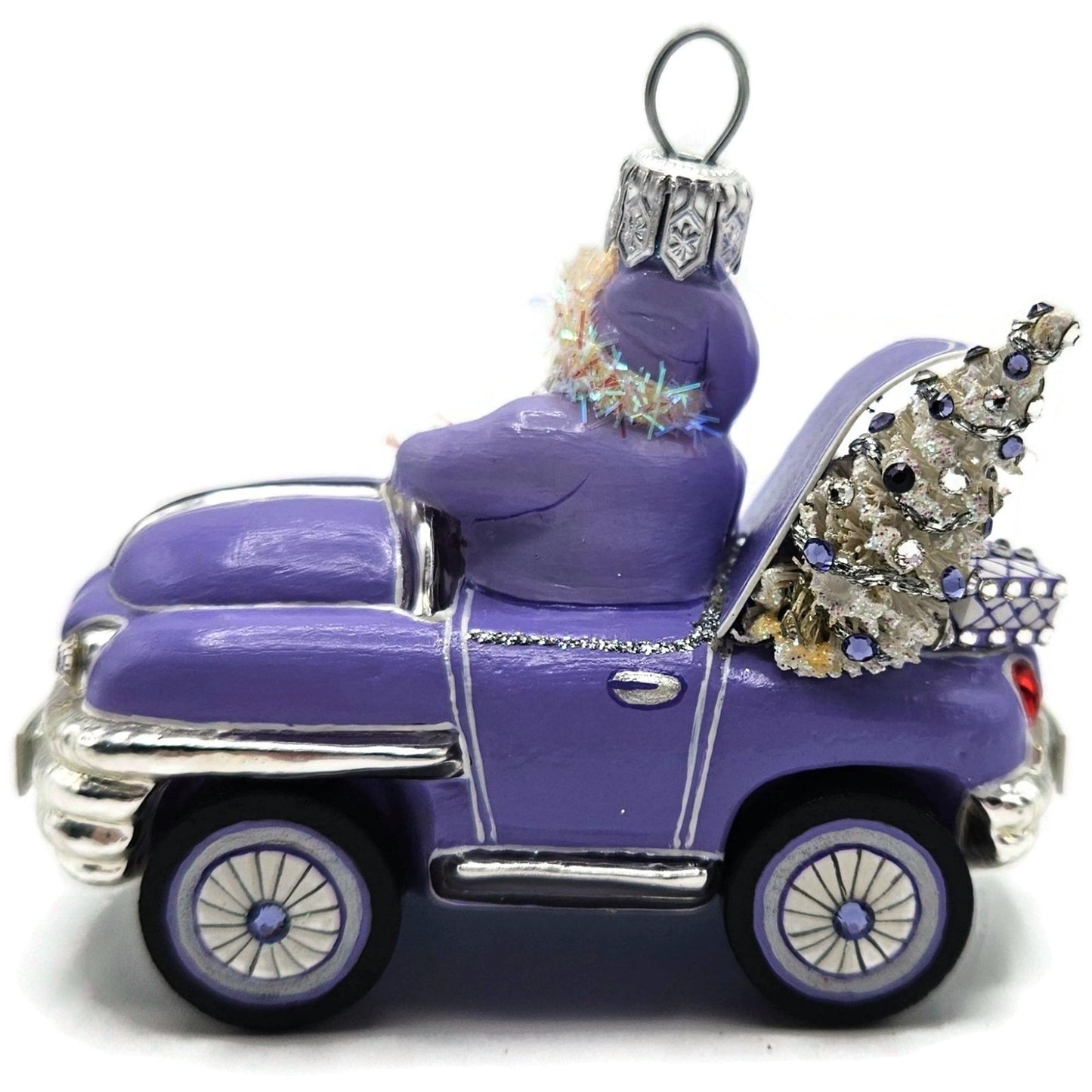 Patricia Breen En Route Santa Claus Car Lavender Purple Christmas Ornament CATZ