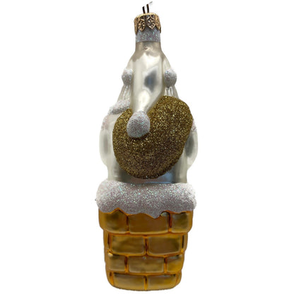Patricia Breen Here Comes Santa Claus Pearl Gold Sack Christmas Tree Ornament