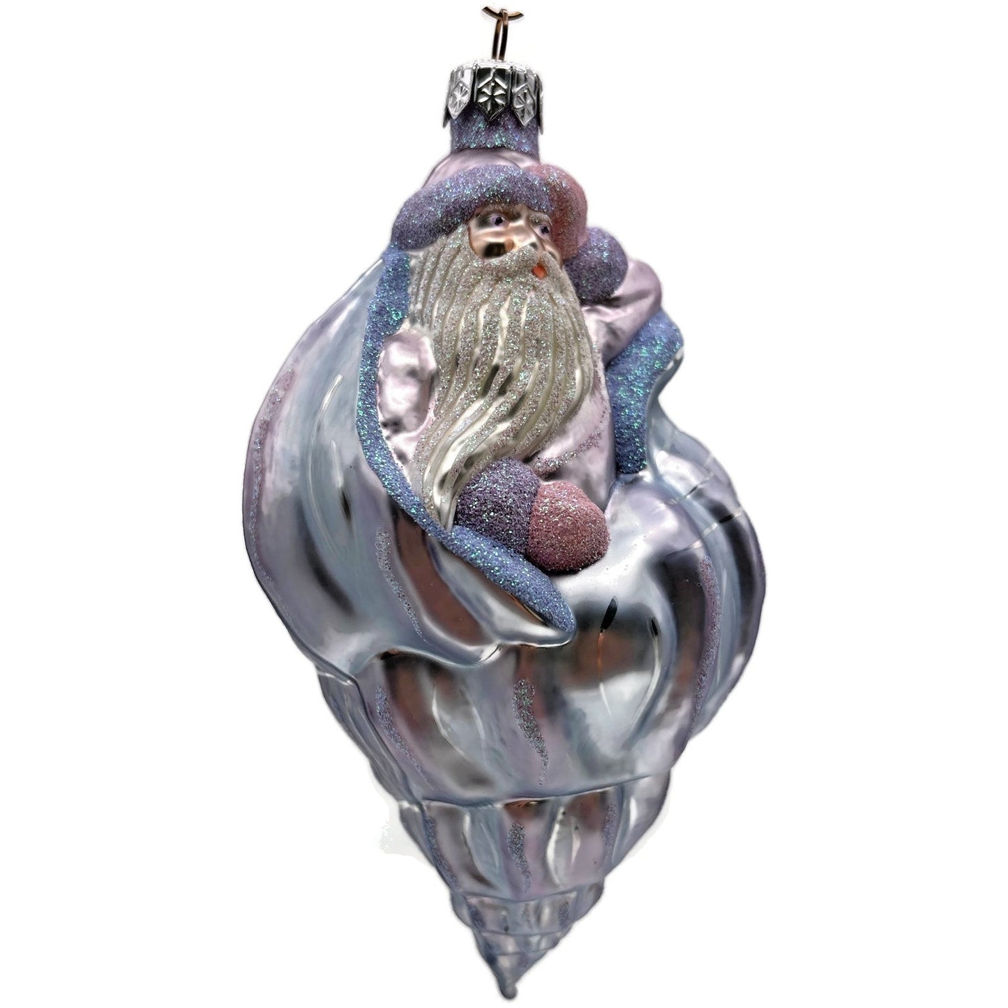 Patricia Breen Coastal Santa Periwinkle Matte Summer Nautical Christmas Ornament