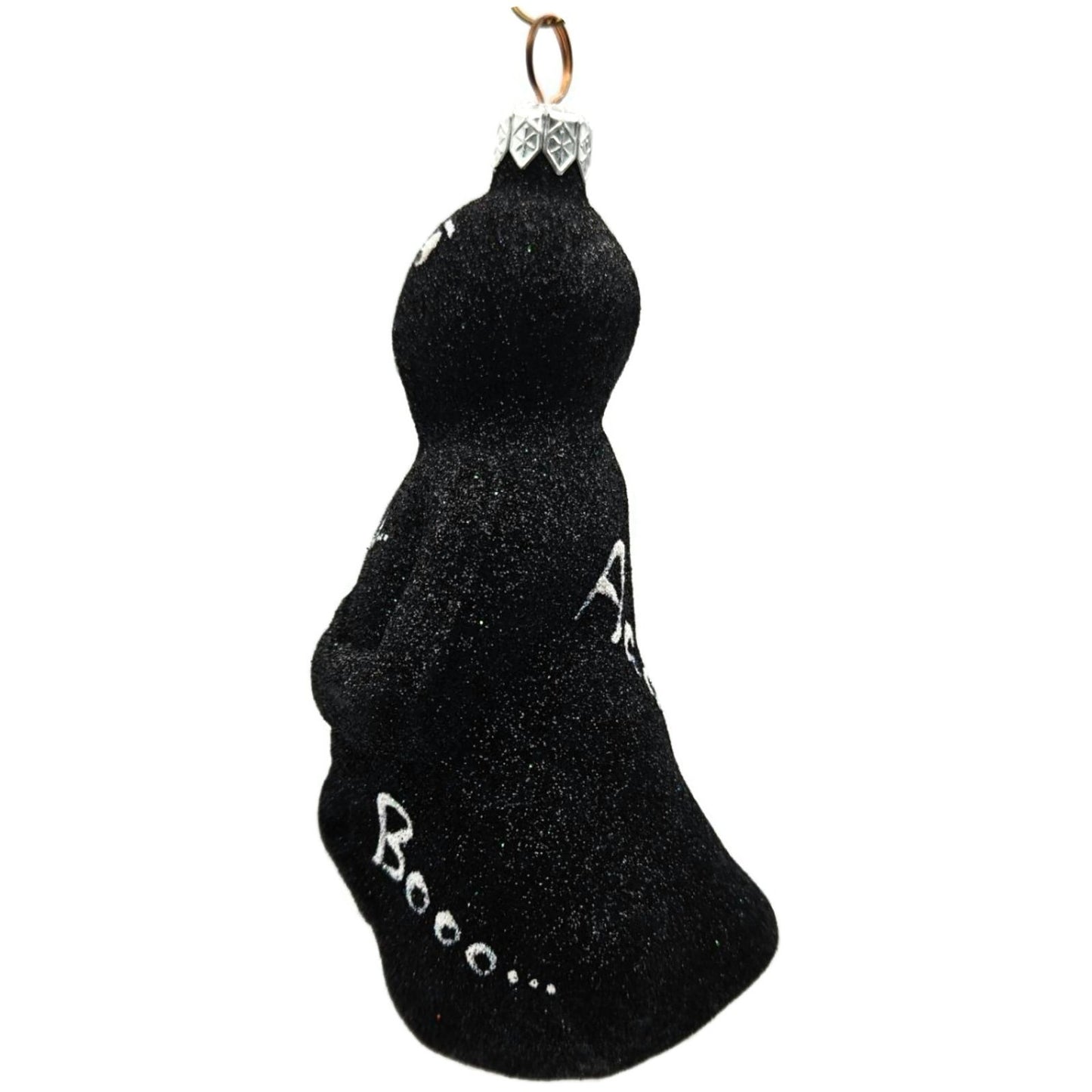 Patricia Breen Oscar Black Glittered Ghost Halloween Christmas Tree Ornament