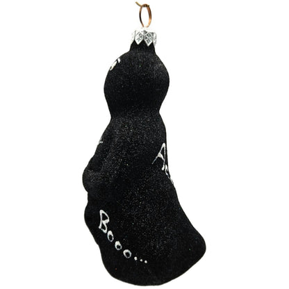 Patricia Breen Oscar Black Glittered Ghost Halloween Christmas Tree Ornament