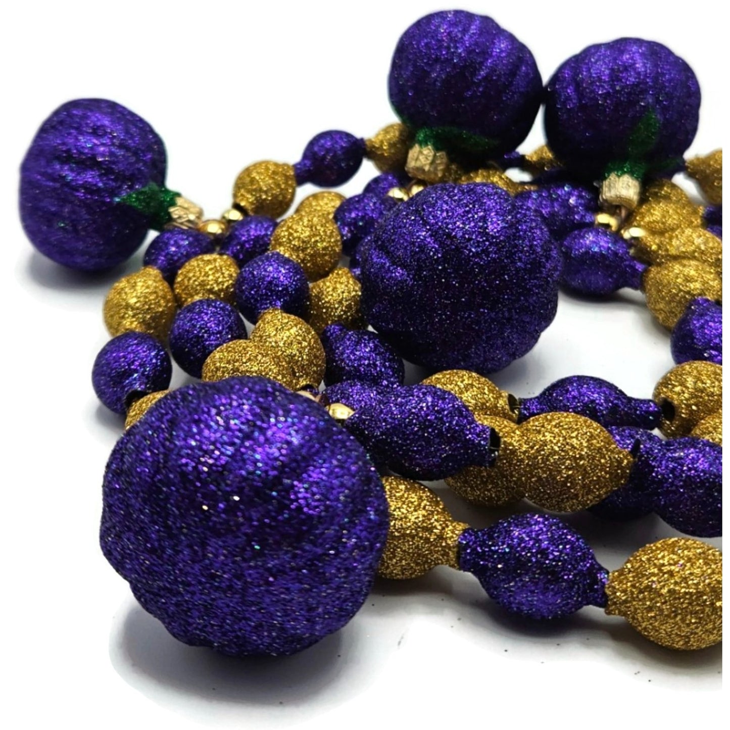 Patricia Breen Pumpkin Garland Purple Gold Glitter Halloween Christmas Ornament