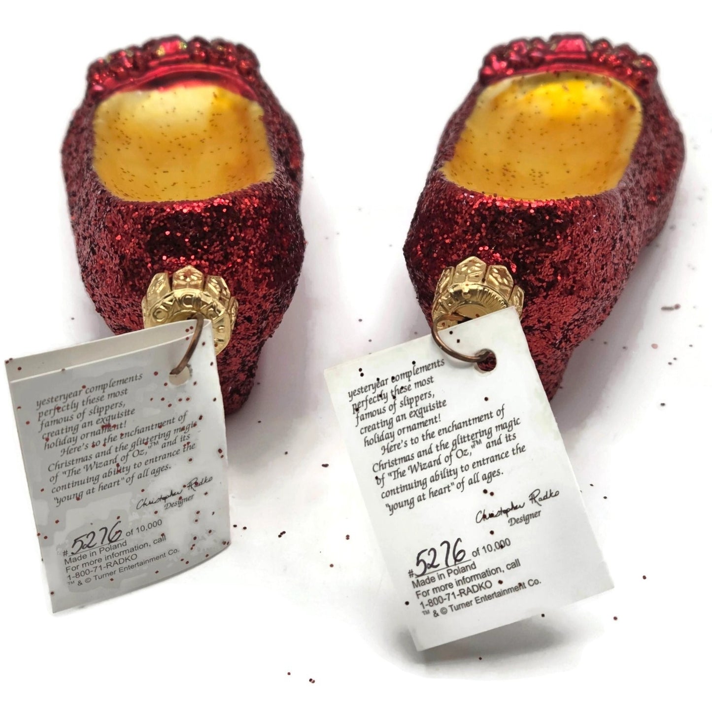 Christopher Radko The Ruby Slippers Wizard of Oz Christmas Tree Ornament Set