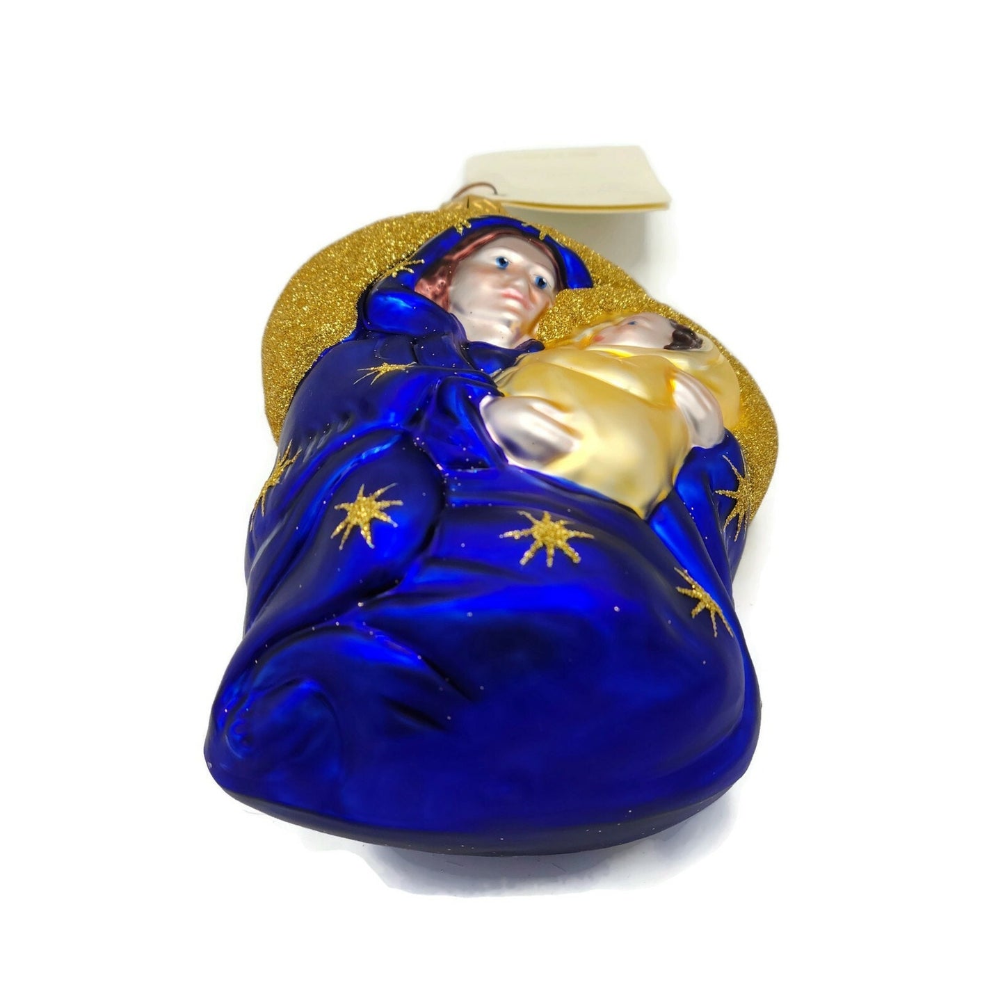 Patricia Breen Madonna of the Night Baby Jesus Blue Gold Star Christmas Ornament
