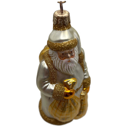 Patricia Breen Laden With Love Pearl Gold Santa Claus Christmas Tree Ornament