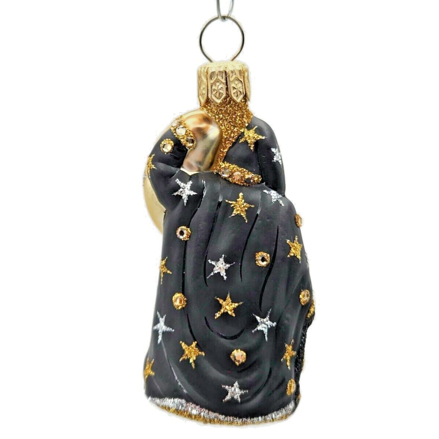 Patricia Breen Santa de la Lune Black Moons Stars Christmas Holiday Ornament