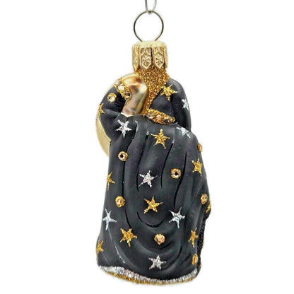 Patricia Breen Santa de la Lune Black Moons Stars Christmas Holiday Ornament