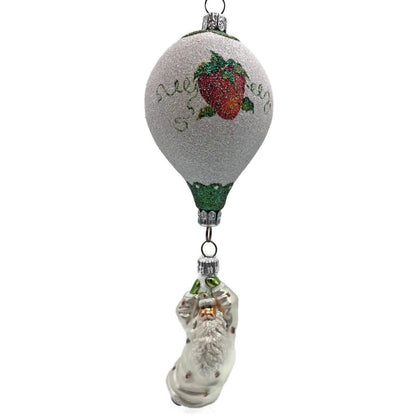 Patricia Breen Into the Blue Santa Claus Strawberry Fruit Christmas Ornament