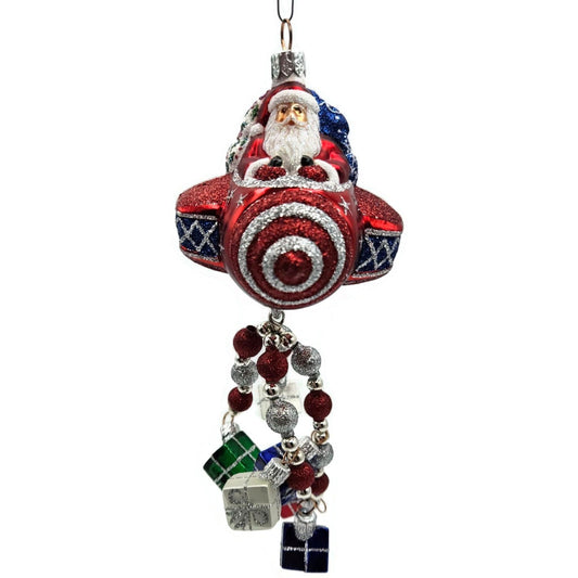 Patricia Breen Santa du Ciel Red Air Plane Travel Gifts Christmas Tree Ornament