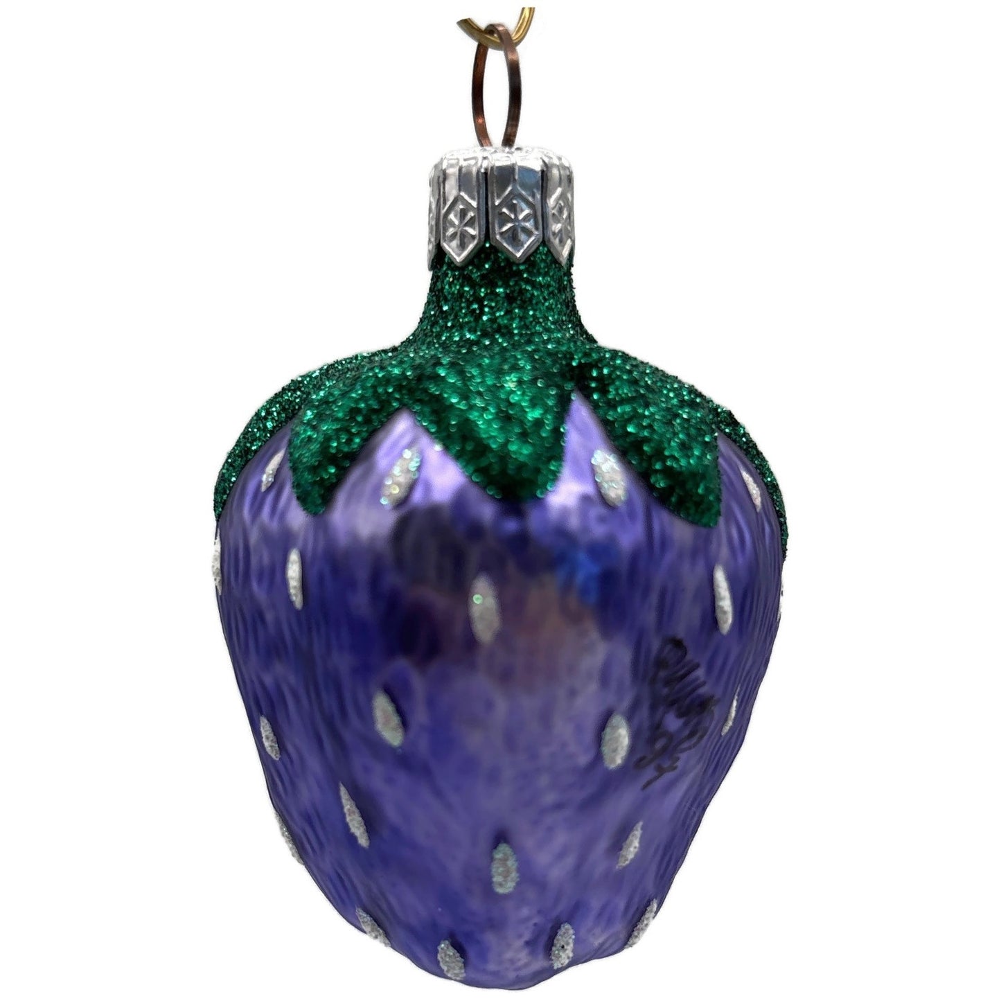 Patricia Breen Frosted Strawberry Purple Spring Christmas Ornament Signed CATZ