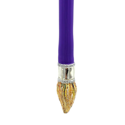 Patricia Breen Let's Paint Purple Artist Brush Glass Christmas Ornament 2673