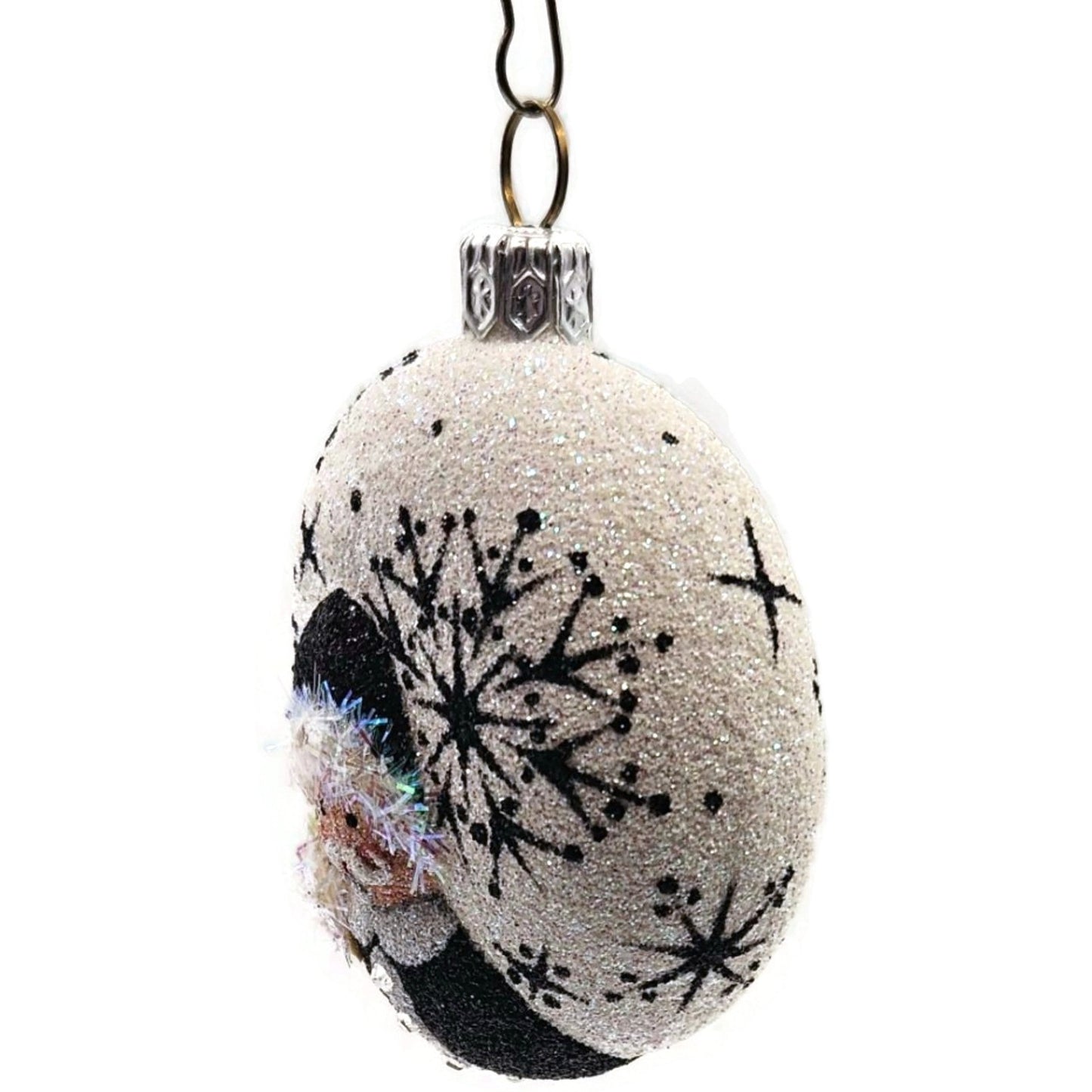 Patricia Breen Nicholas Medallion Black White Snowflakes Christmas Tree Ornament