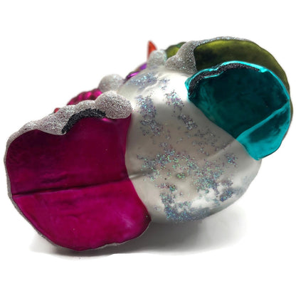 Larry Fraga Love That Snowman Winter Fun Glitter Glass Christmas Tree Ornament