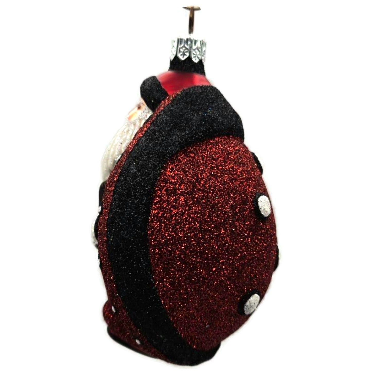 Patricia Breen Ladybug Santa Red Black Glittered Spring Christmas Tree Ornament