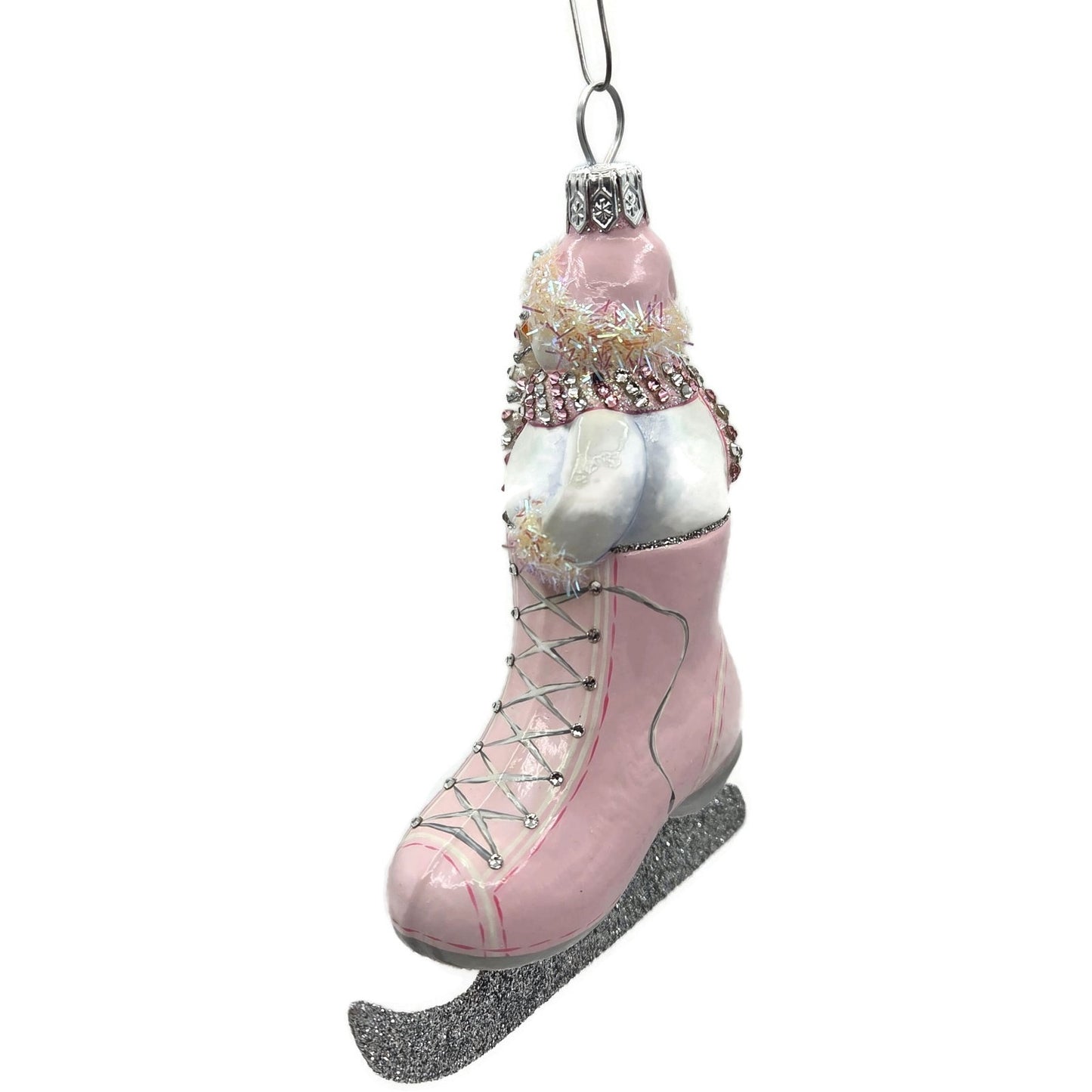 Patricia Breen To The Pond Pink White Silver Snowman Christmas Ornament CATZ