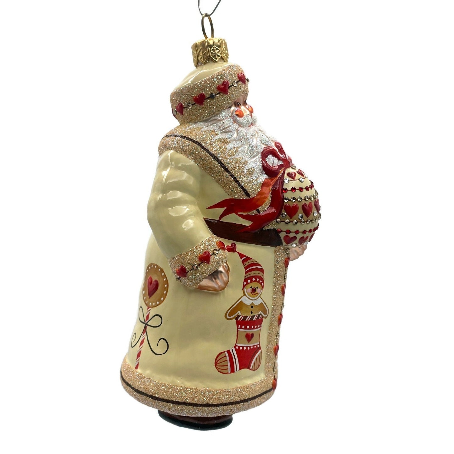 Patricia Breen Splendid Santa Gingerbread Hearts Christmas Holiday Tree Ornament