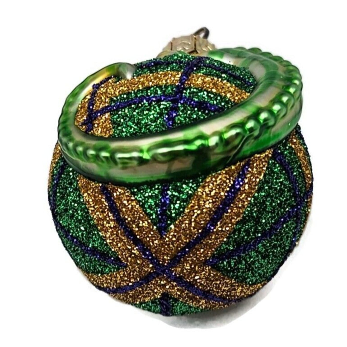 Patricia Breen Miniature Chameleon Plaid Green Christmas Holiday Tree Ornament