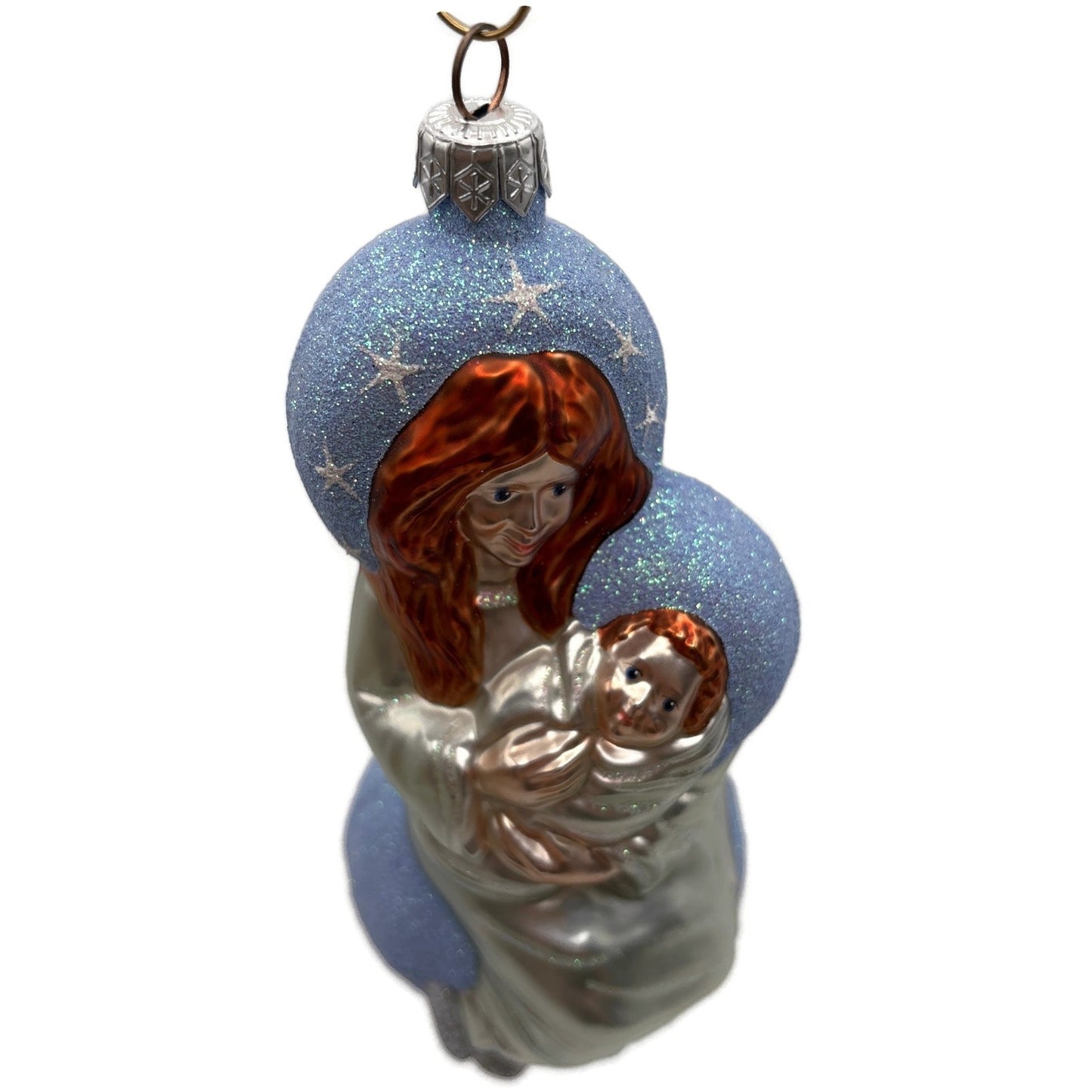Patricia Breen Seated Madonna Blue Stars Christian Jesus Christmas Tree Ornament