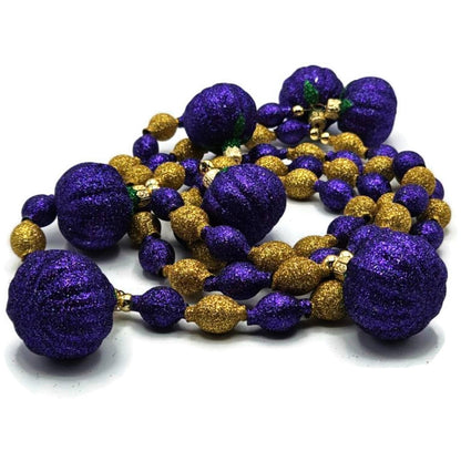 Patricia Breen Pumpkin Garland Purple Gold Glitter Halloween Christmas Ornament