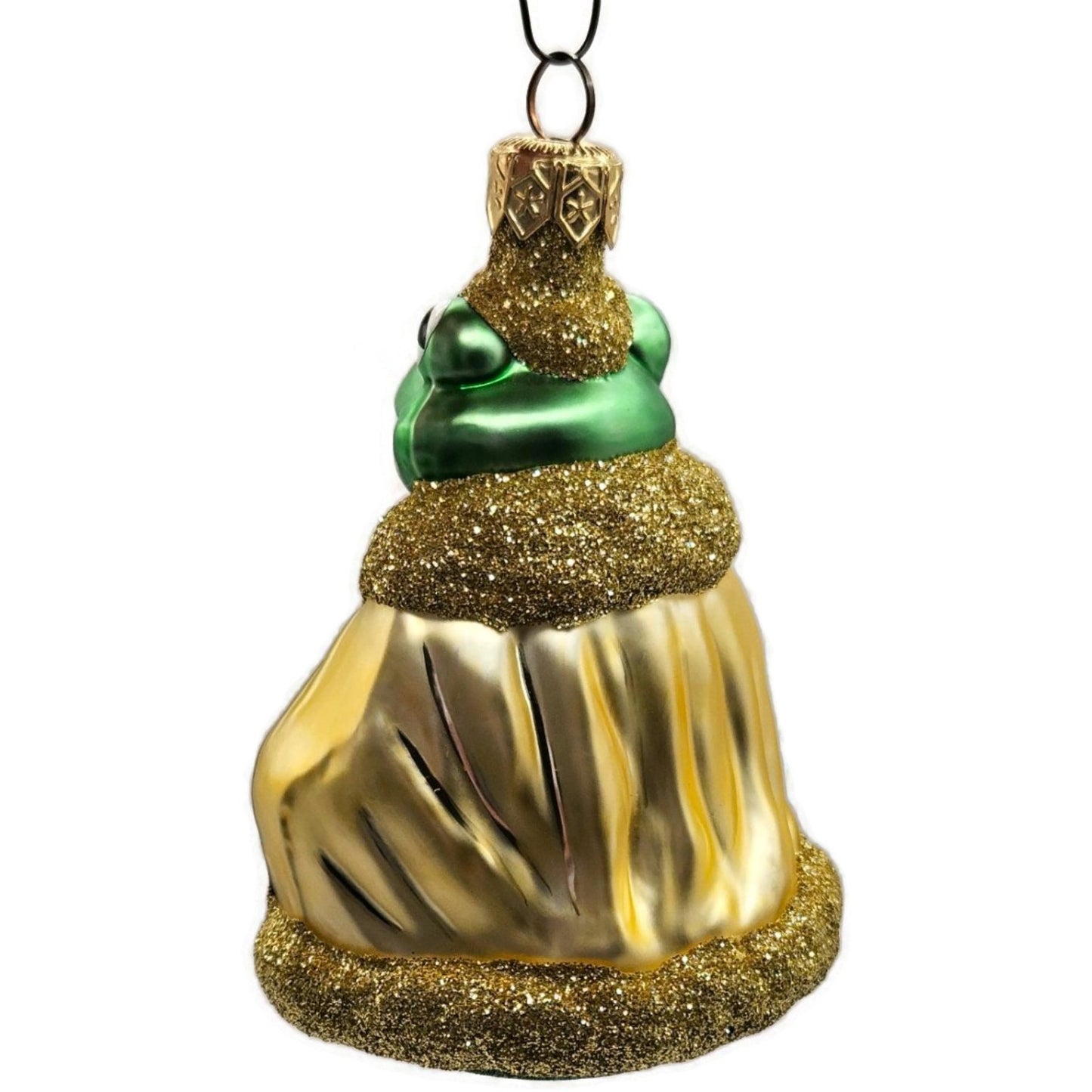 Patricia Breen Frog King Shiny Gold Crown And Stem Glittered Christmas Ornament