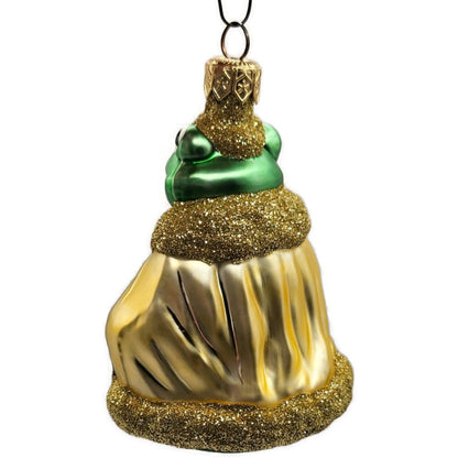 Patricia Breen Frog King Shiny Gold Crown And Stem Glittered Christmas Ornament