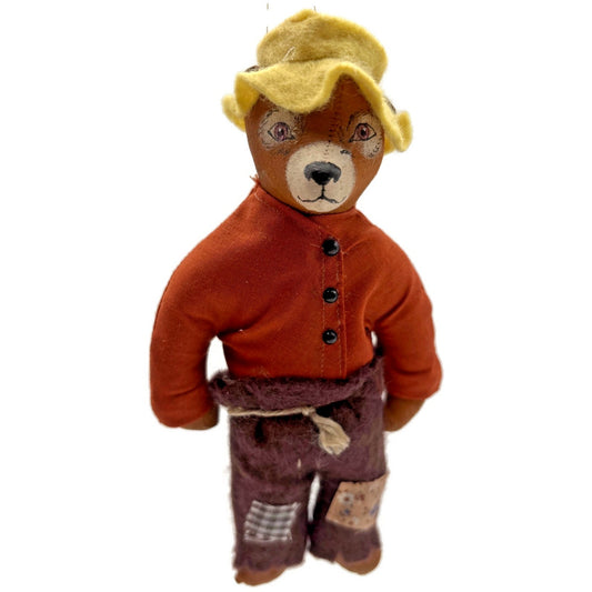 Gladys Boalt Brer Bear Uncle Remus Brown Fabric Christmas Tree Ornament Signed