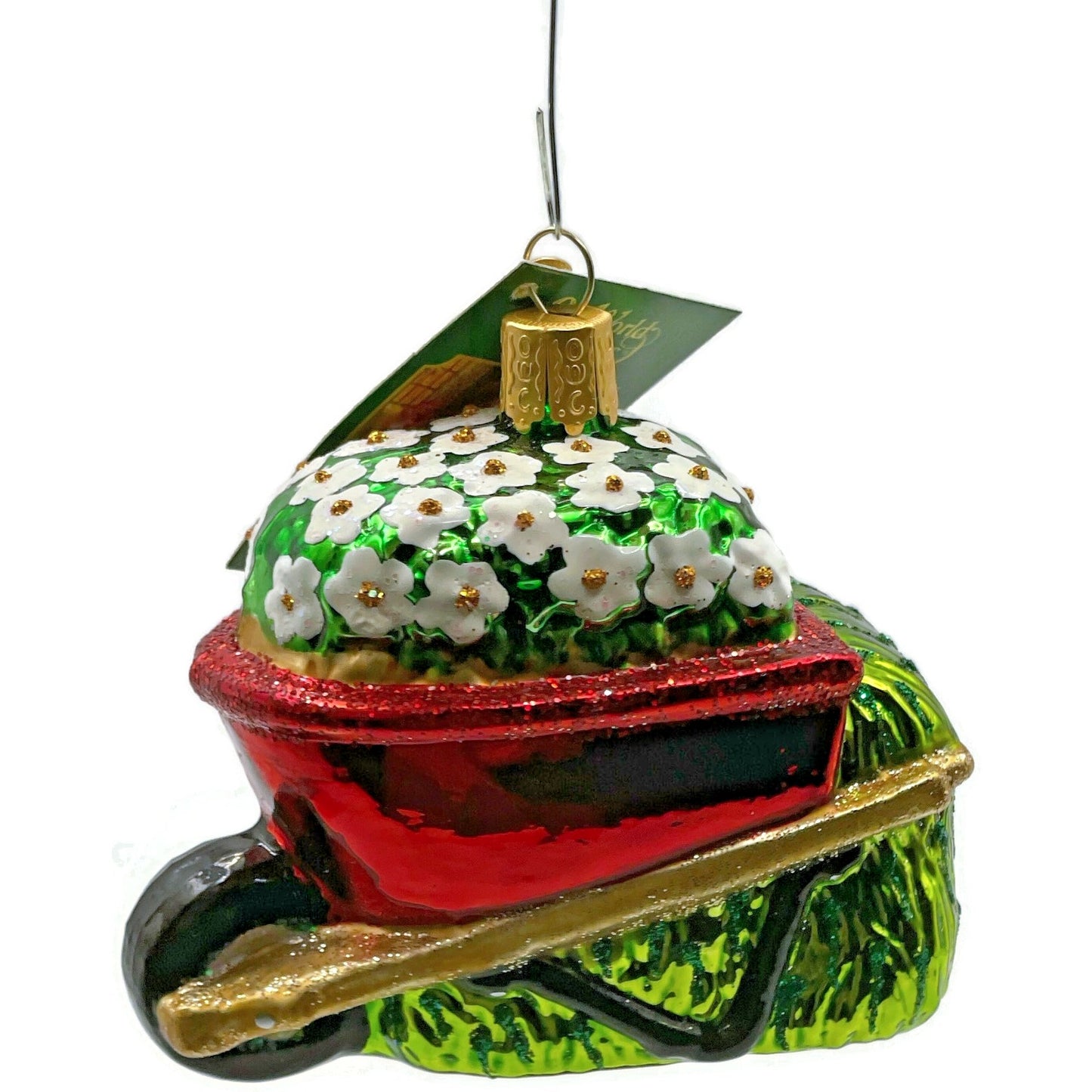 Wheelbarrow Flower Garden Ornament Spring Old World Christmas Holiday Tree OWC