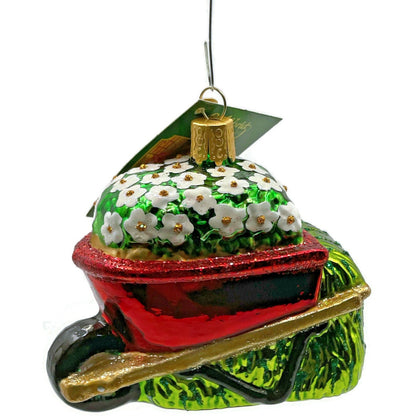 Wheelbarrow Flower Garden Ornament Spring Old World Christmas Holiday Tree OWC