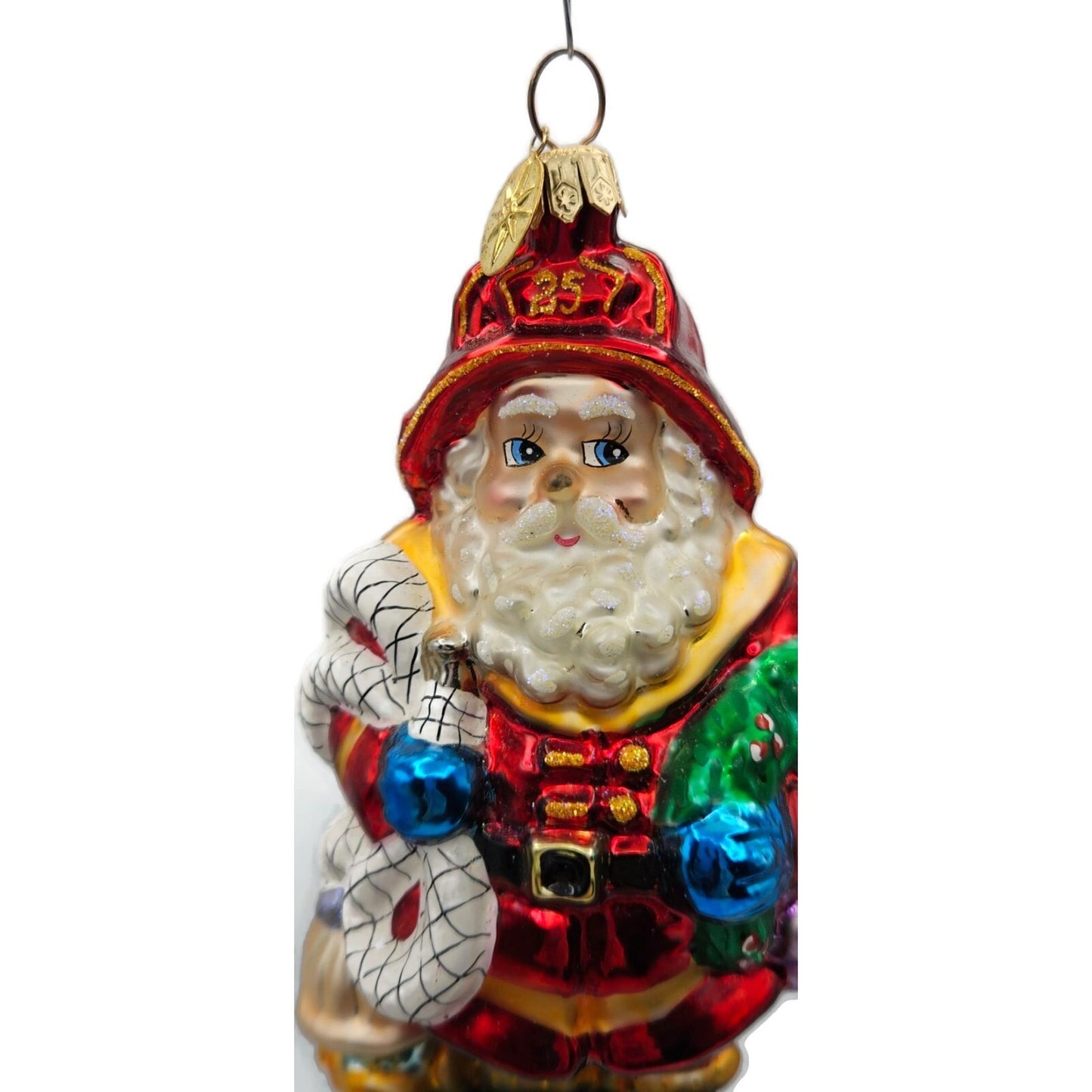 Christopher Radko Red Hot Fireman Santa Claus Christmas Tree Ornament 01-0768-0