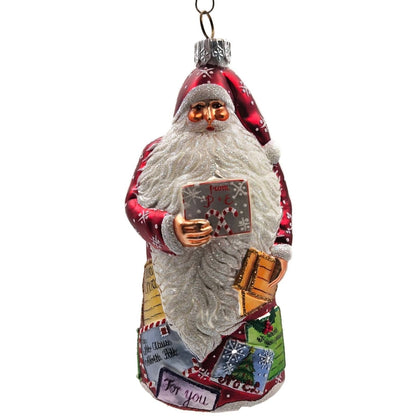 Patricia Breen Dear Santa Claus Red Snowflakes Letters Christmas Tree Ornament