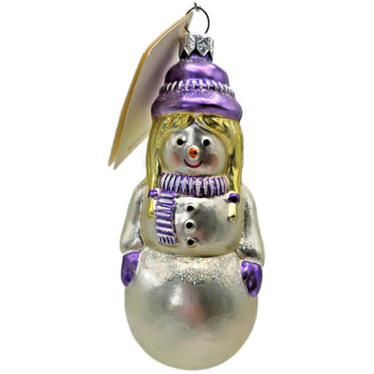 Patricia Breen Snow Woman Purple Winter Scarf Glass Christmas Ornament 9524