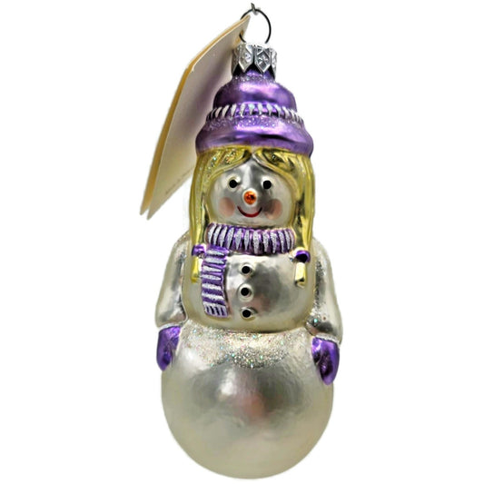 Patricia Breen Snow Woman Purple Winter Scarf Glass Christmas Ornament 9524