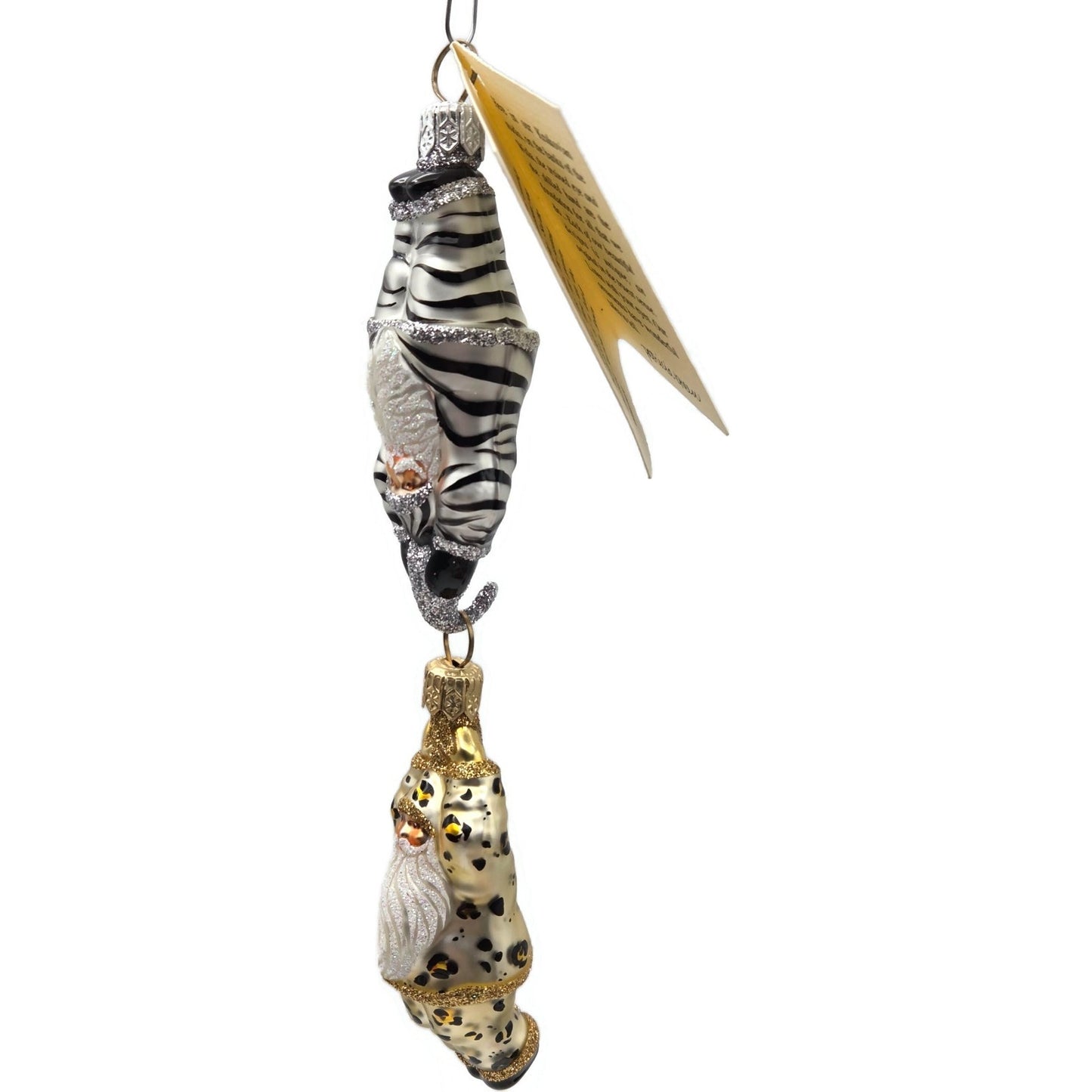 Patricia Breen Cirque De Nicoud Linked Santa Leopard Zebra Christmas Ornament