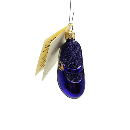 Patricia Breen Little Ones Shoe Purple Glittered Christmas Holiday Tree Ornament
