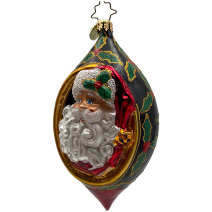 Christopher Radko Holly Jolly Christmas Santa Holiday Drop Ornament 1020956