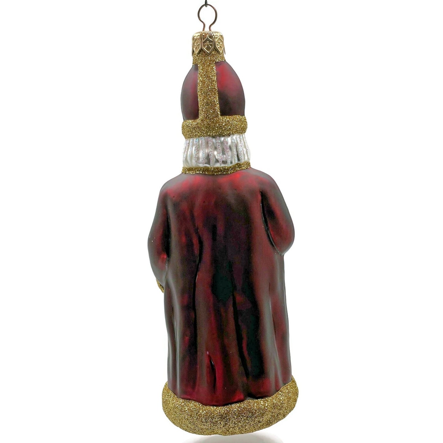 Patricia Breen Saint Nicholas Bordeaux Gold Glitter Christmas Tree Ornament