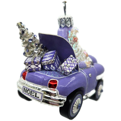 Patricia Breen En Route Santa Claus Car Lavender Purple Christmas Ornament CATZ