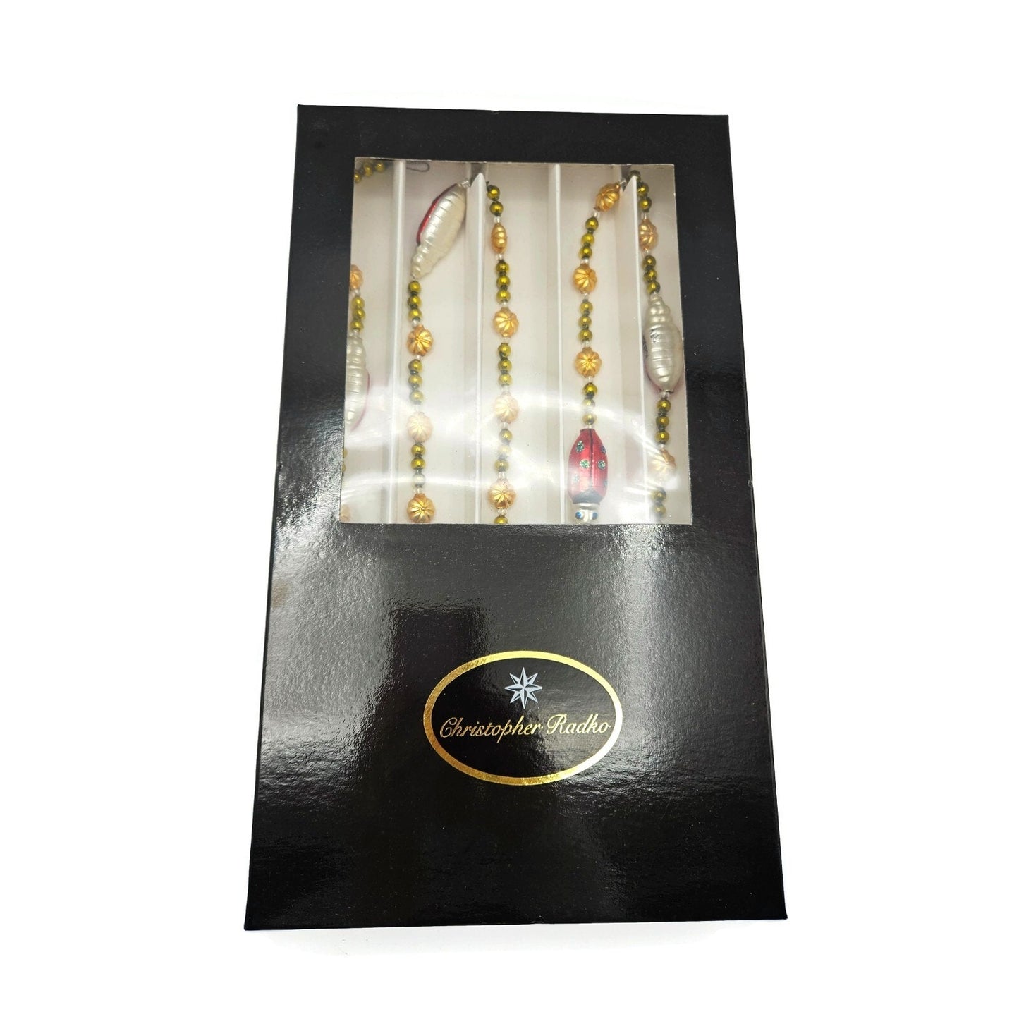 Christopher Radko Garland Ladybug Blossoms Christmas Holiday Ornament 94-453
