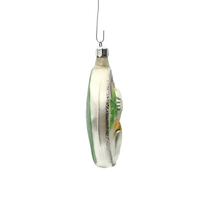 Christopher Radko Early Winter Medallion Silver Christmas Tree Ornament 90-024-0