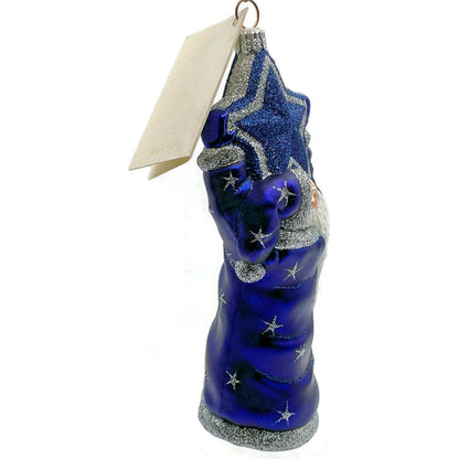 Patricia Breen Ornament Topping the Tannenbaum Blue Stars Christmas Tree Decor