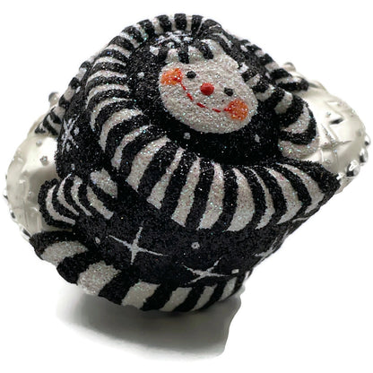 Patricia Breen For James Twice Snow Faces Chameleon Striped Christmas Ornament