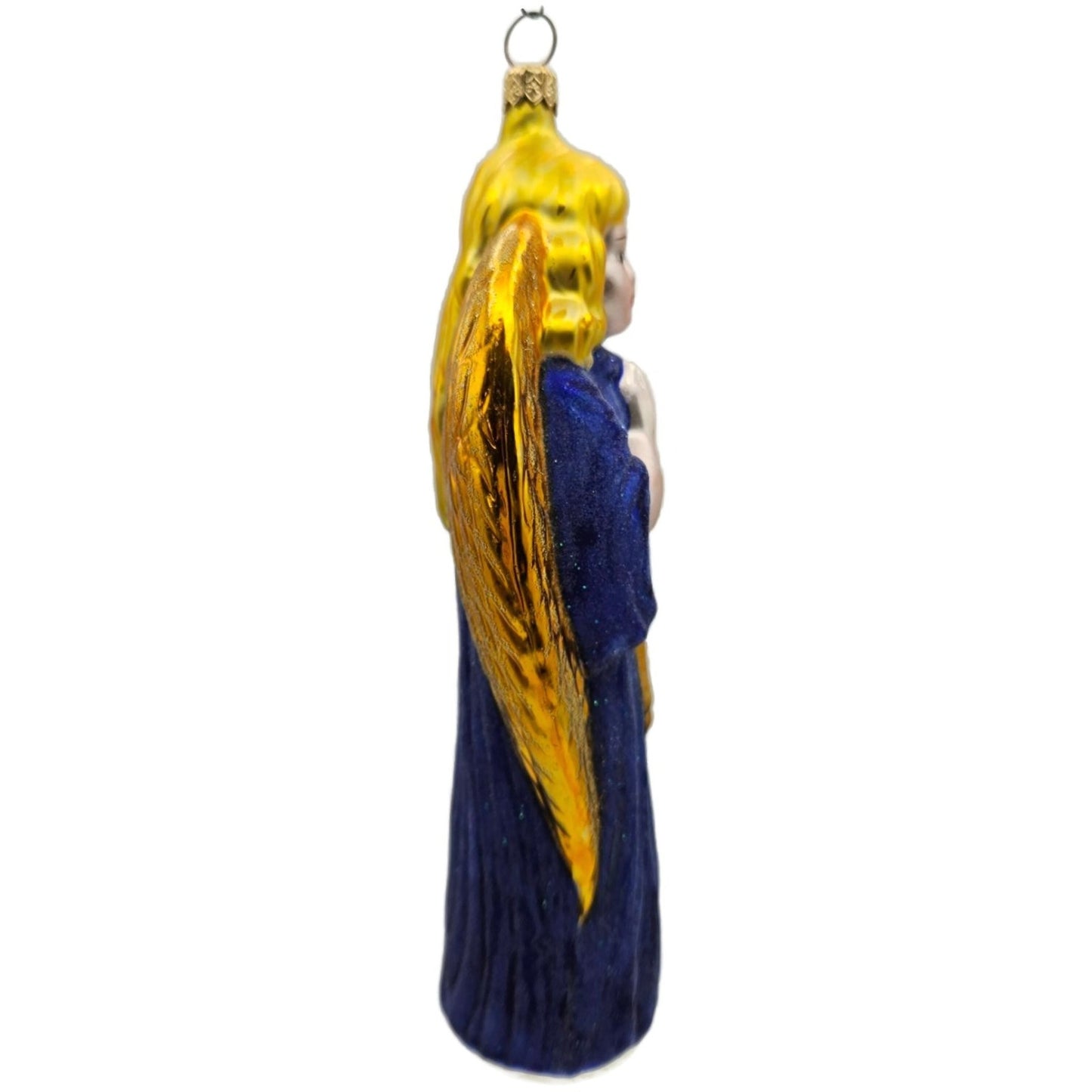 Christopher Radko Choir Angel Blue Gold Christmas Tree Ornament 97-044-0
