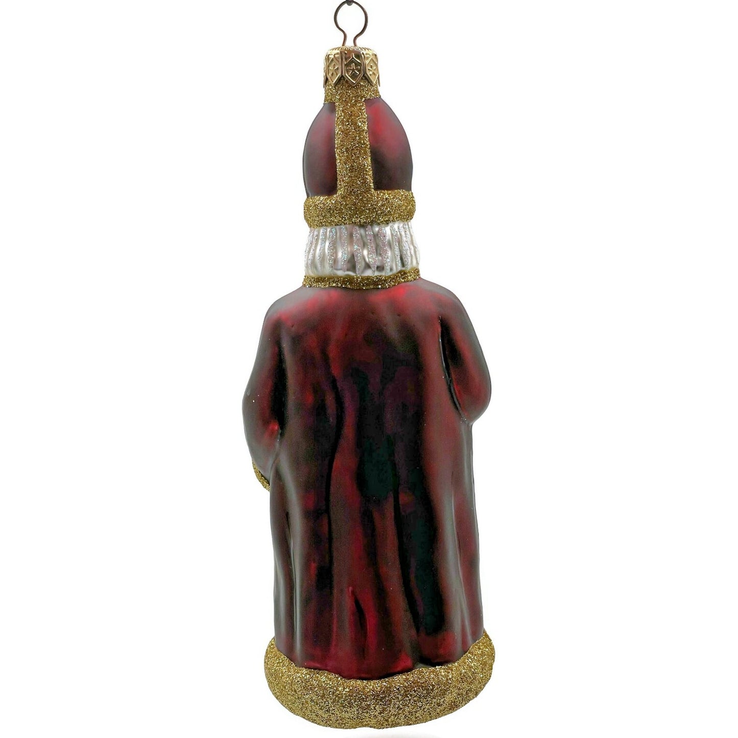 Patricia Breen Saint Nicholas Bordeaux Gold Glitter Christmas Tree Ornament