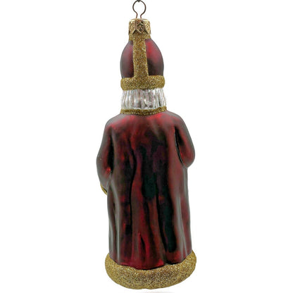 Patricia Breen Saint Nicholas Bordeaux Gold Glitter Christmas Tree Ornament