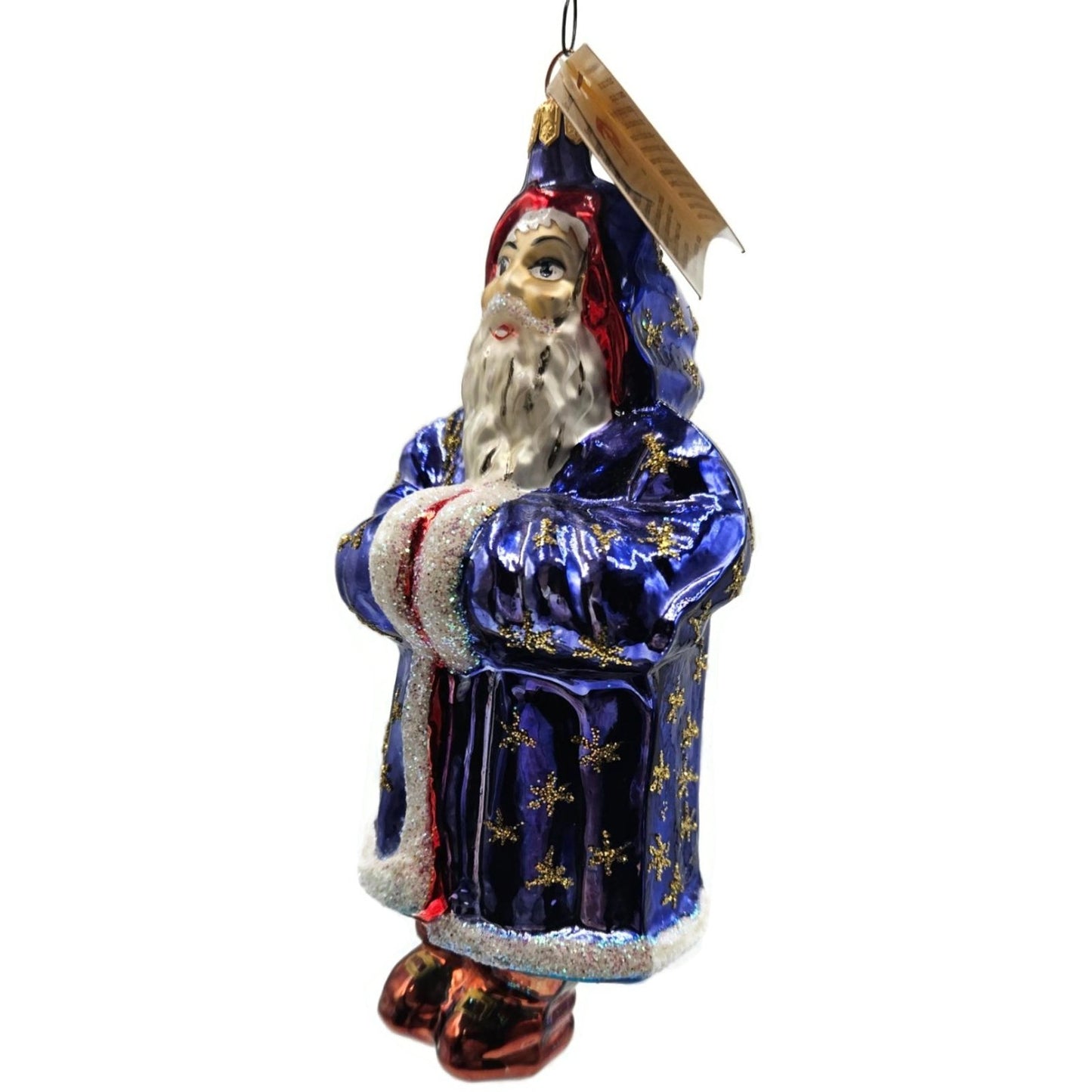 Christopher Radko Starcape Santa Claus Blue Coat Christmas Tree Ornament