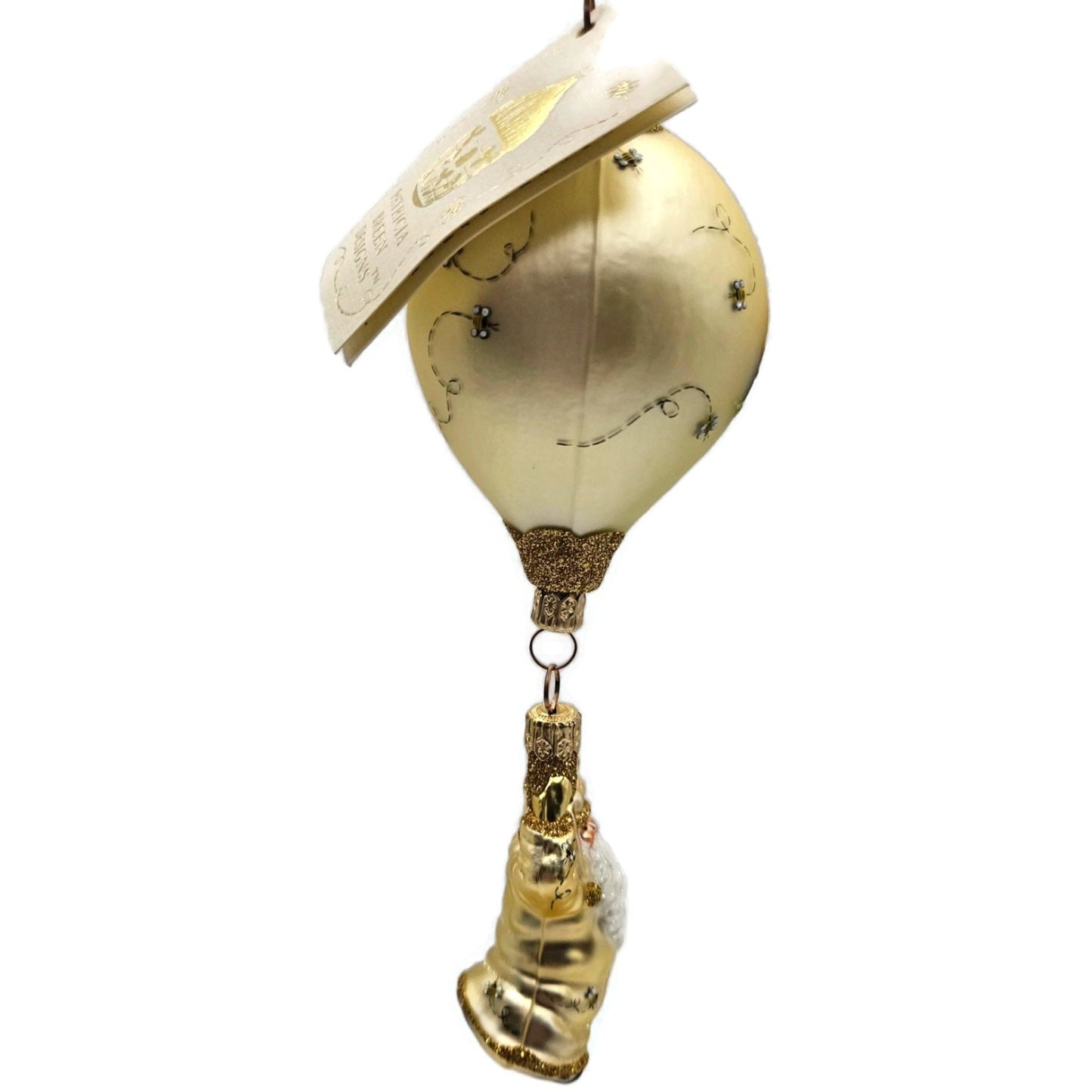 Patricia Breen Into the Blue Bees Gold Balloon Spring Christmas Tree Ornament